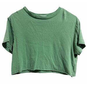 Perfect White Tee Bahama Cropped Tee Green Women's Size XS